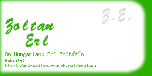 zoltan erl business card